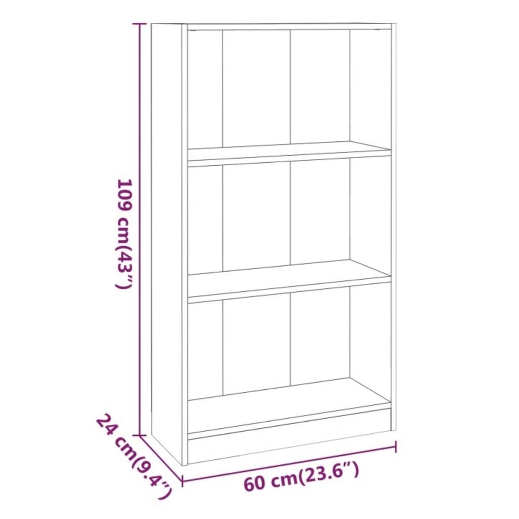 Libreria Grigio Sonoma 60x24x109 cm in Legno Ingegnerizzato cod mxl 17671