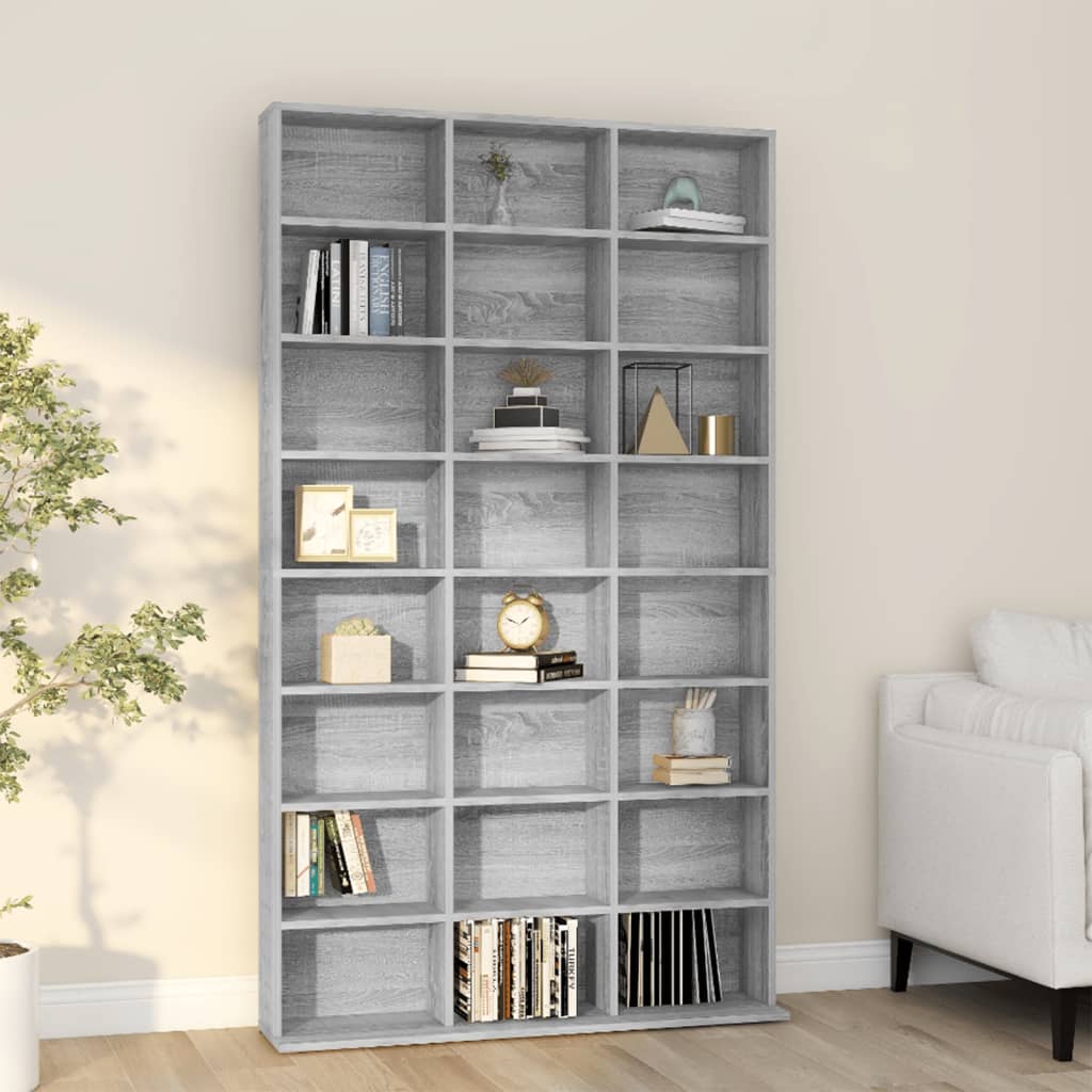 Mobile Porta CD Grigio Sonoma 102x23x177,5 cm Legno Multistrato 815091