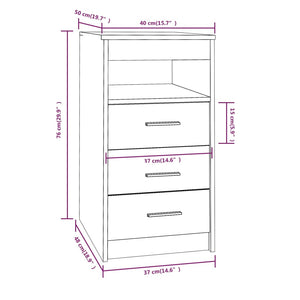 Cassettiera Grigio Sonoma 40x50x76 cm in Legno Multistrato cod mxl 41788