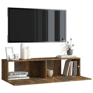 Mobile TV a Parete Rovere Fumo 120x30x30cm Legno Ingegnerizzato