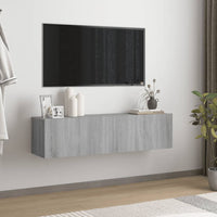 Mobile Muro TV Grigio Sonoma 120x30x30cm Legno Ingegnerizzato cod mxl 13567