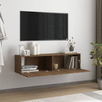 Mobile TV Muro Rovere Marrone 120x30x30cm Legno Multistrato 815101