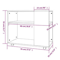 Tavolino da Salotto Rovere Fumo 70x35x55cm Legno Multistrato