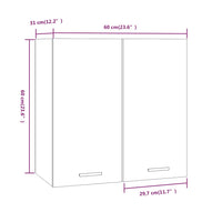 Mobile Pensile Grigio Sonoma 60x31x60 cm Legno Ingegnerizzato 815112