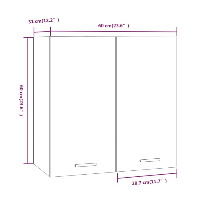 Mobile Pensile Rovere Marrone 60x31x60 cm Legno Ingegnerizzato 815113