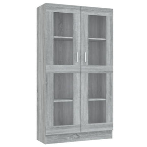 Mobile Vetrina Grigio Sonoma 82,5x30,5x150 cm Legno Multistrato