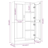 Mobile Vetrina Grigio Sonoma 82,5x30,5x150 cm Legno Multistrato 815118