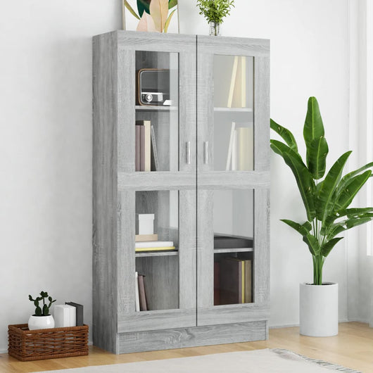 Mobile Vetrina Grigio Sonoma 82,5x30,5x150 cm Legno Multistrato 815118