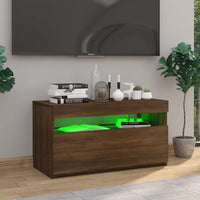 Mobile Porta TV con Luci LED Rovere Marrone 75x35x40 cm cod mxl 16654