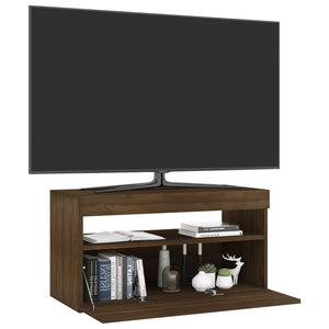 Mobile Porta TV con Luci LED Rovere Marrone 75x35x40 cm cod mxl 16654