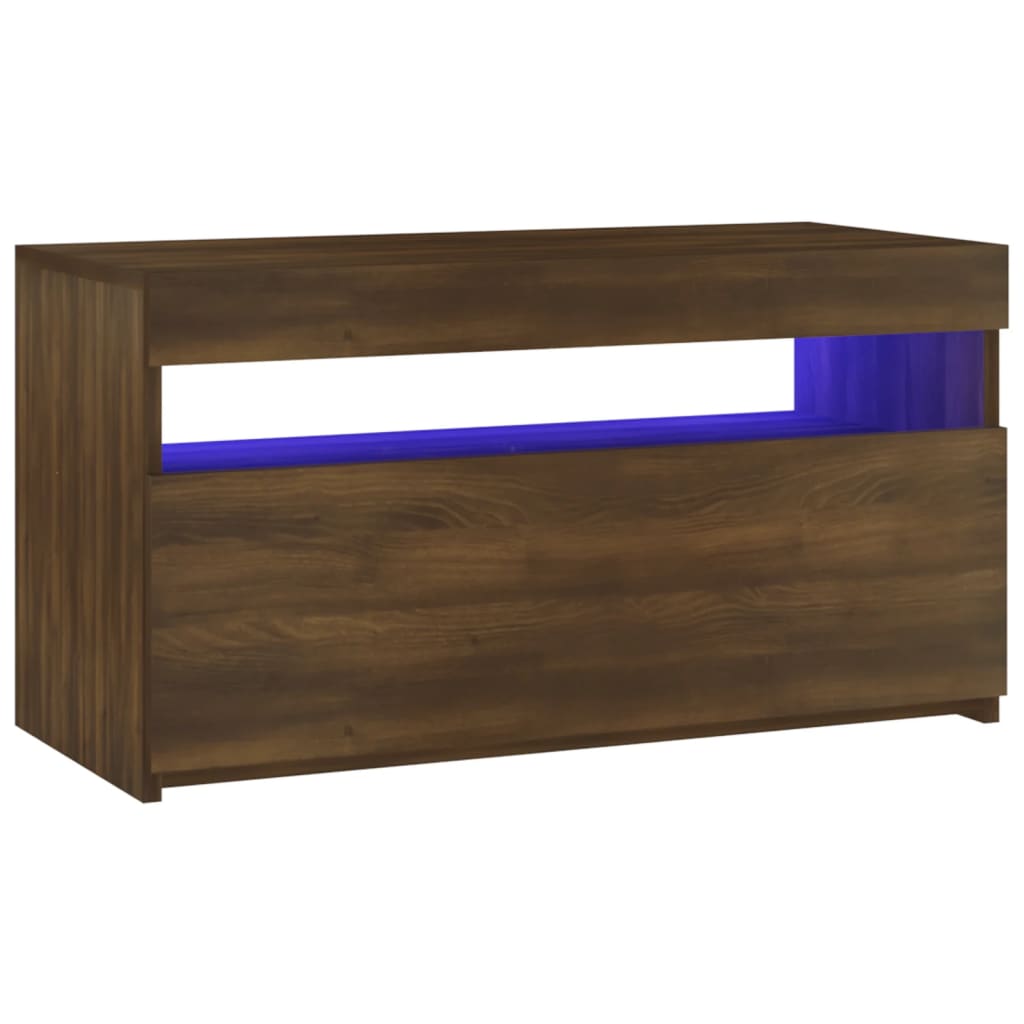 Mobile Porta TV con Luci LED Rovere Marrone 75x35x40 cm cod mxl 16654