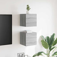 Armadietti TV Montati a Parete 2pz Grigio Sonoma 30,5x30x30 cm 815139