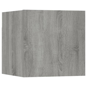 Armadietti TV Montati a Parete 2pz Grigio Sonoma 30,5x30x30 cm 815139