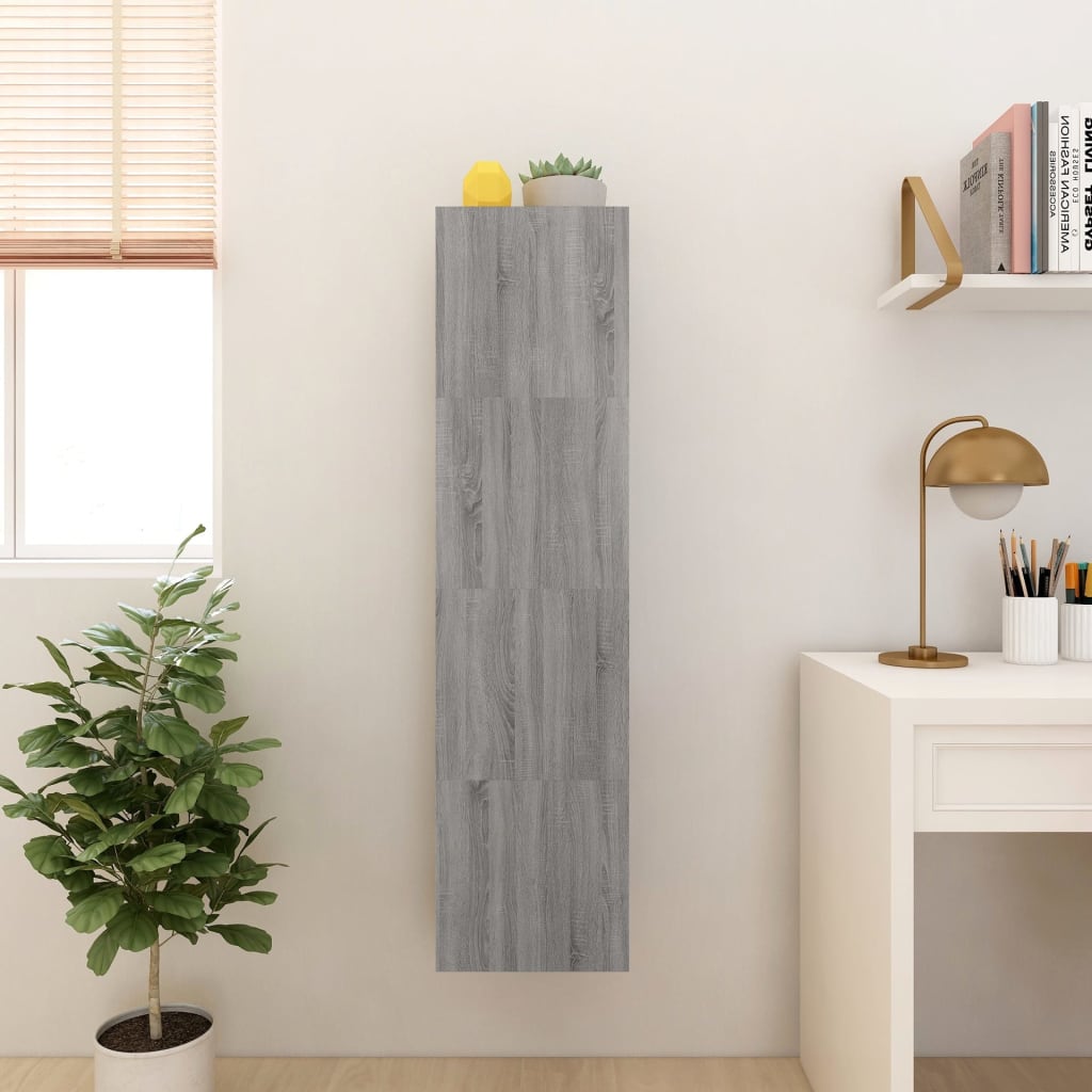 Armadietti TV Montati a Parete 4 pz Grigio Sonoma 30,5x30x30 cm