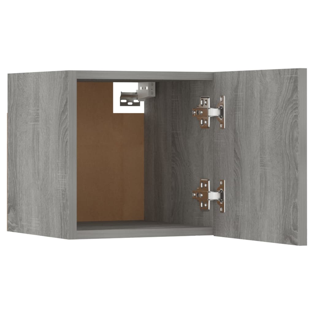 Armadietti TV Montati a Parete 4 pz Grigio Sonoma 30,5x30x30 cm