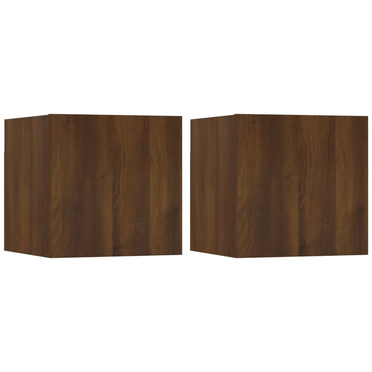 Armadietti TV Montati a Parete 2pz Rovere Marrone 30,5x30x30 cm