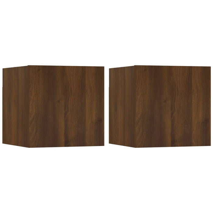 Armadietti TV Montati a Parete 2pz Rovere Marrone 30,5x30x30 cm cod 10847