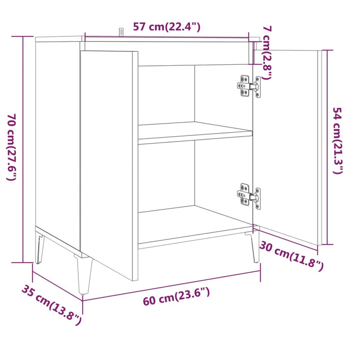 Credenza Grigio Sonoma 60x35x70 cm in Legno Ingegnerizzato cod mxl 25452