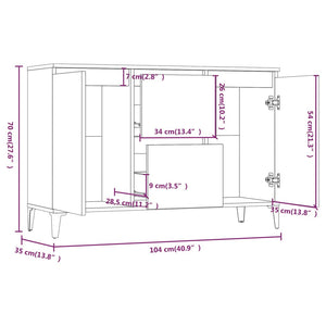 Credenza Grigio Sonoma 104x35x70 cm in Legno Multistrato 815166