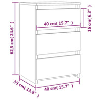 Comodino Grigio Sonoma 40x35x62,5 cm in Legno Multistrato cod mxl 31065