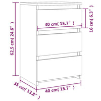 Comodini Grigio Sonoma 2 pz 40x35x62,5 cm in Legno Multistrato 815174