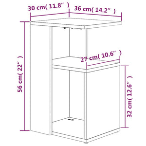 Tavolino da Salotto Grigio Sonoma 36x30x56 cm Legno Multistrato 815190