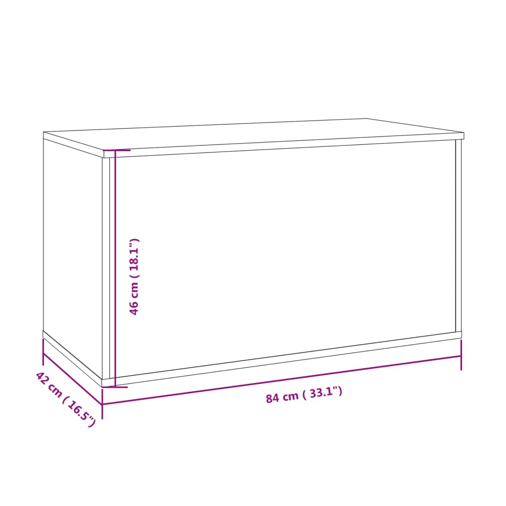 Cassapanca Rovere Fumo 84x42x46 cm in Legno Ingegnerizzato 815192