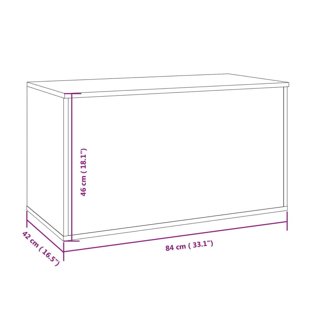 Cassapanca Rovere Marrone 84x42x46 cm in Legno Ingegnerizzato 815194