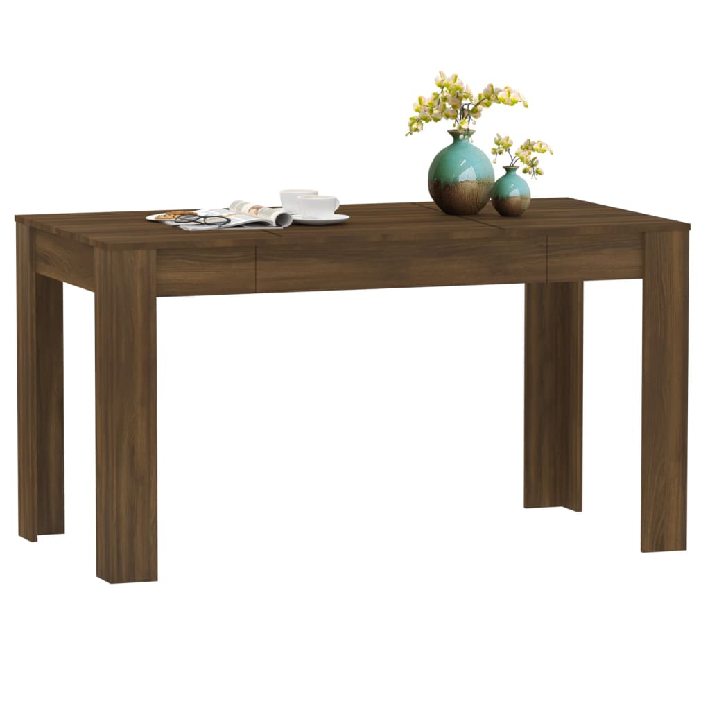 Tavolo da Pranzo Rovere Marrone 140x74,5x76cm Legno Multistrato