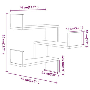 Scaffale Parete Angolo Rovere Anticato 40x40x50cm Multistrato 815204