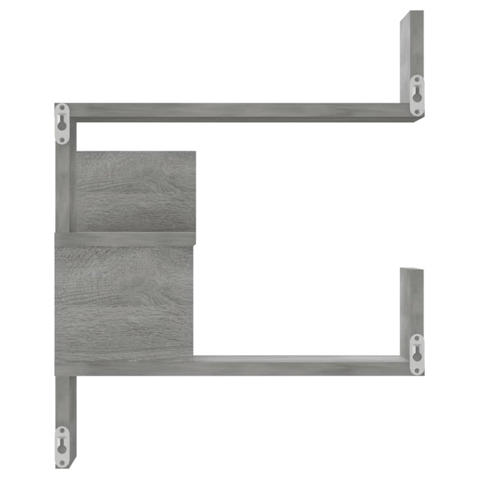 Scaffale Parete Angolo 2pz Grigio Sonoma 40x40x50cm Multistrato 815207