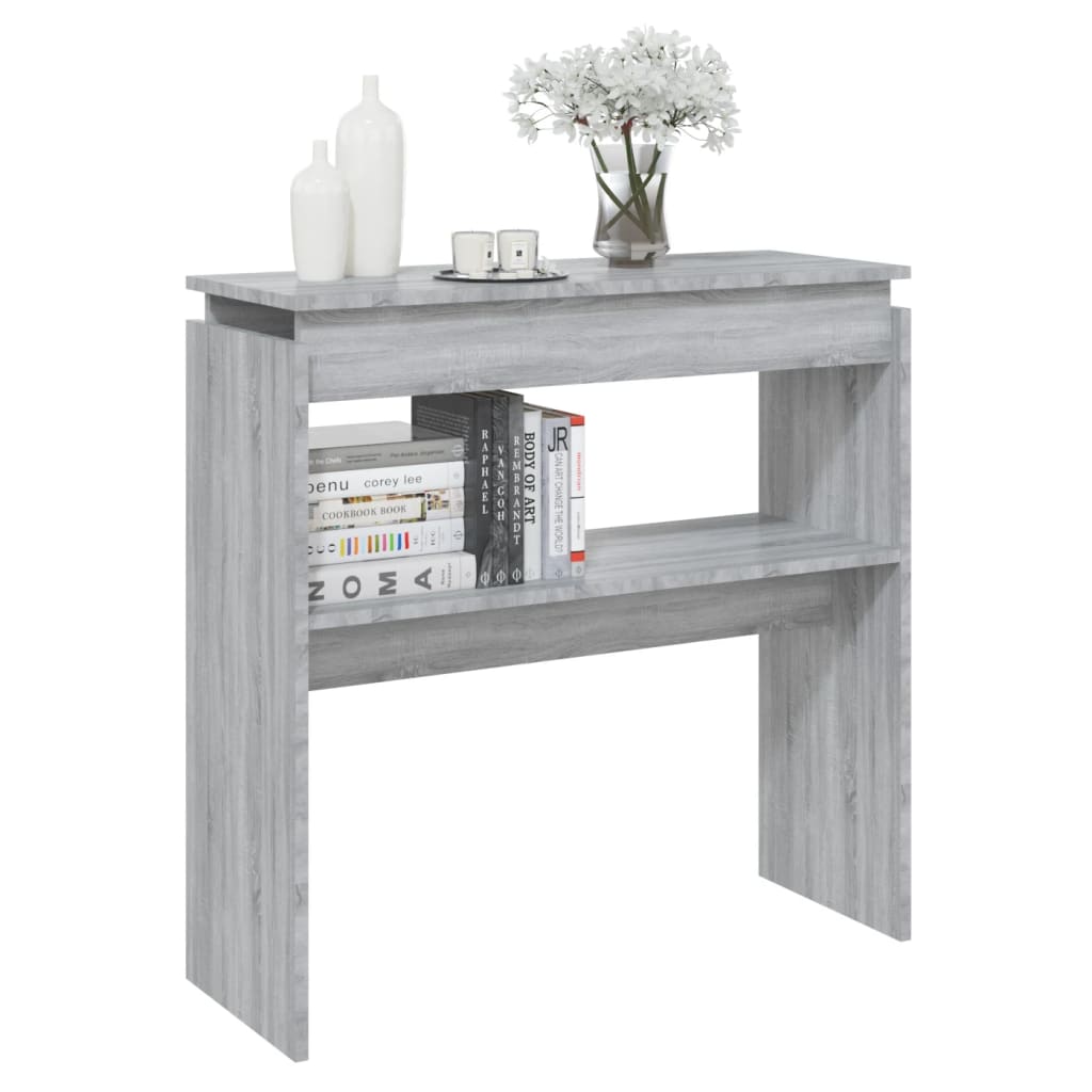 Tavolino Consolle Grigio Sonoma 80x30x80 cm Legno Multistrato cod mxl 12268