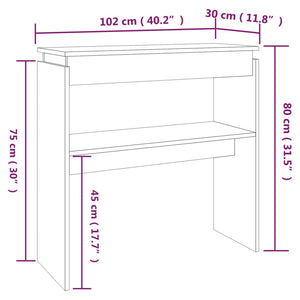 Tavolino Consolle Rovere Fumo 102x30x80 cm in Legno Multistrato cod mxl 9603