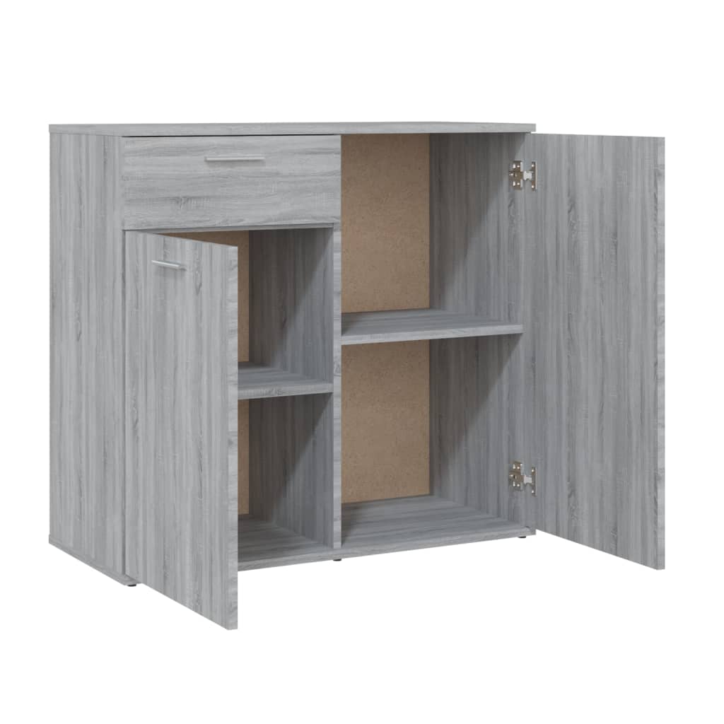 Credenza Grigio Sonoma 80x36x75 cm in Legno Multistrato 815490