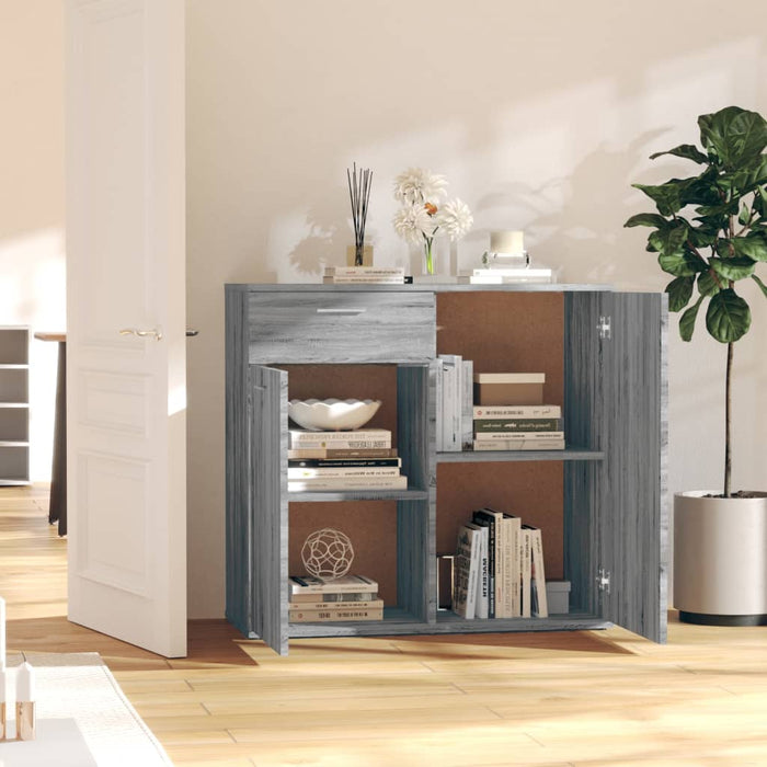 Credenza Grigio Sonoma 80x36x75 cm in Legno Multistrato 815490