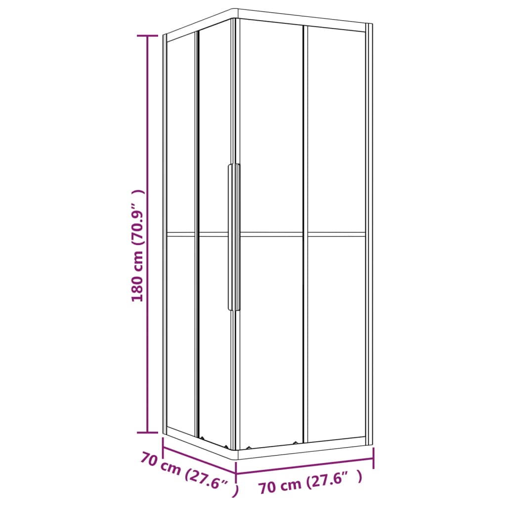 Cabina Doccia ESG Smerigliato 70x70x180 cm