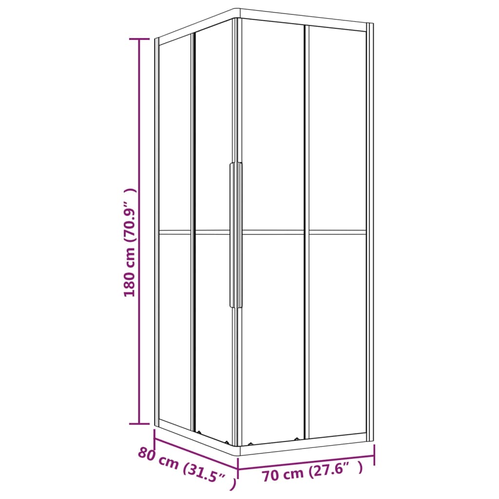 Cabina Doccia ESG Smerigliato 80x70x180 cm 151844