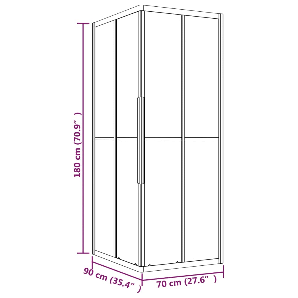 Cabina Doccia ESG Smerigliato 90x70x180 cm 151846