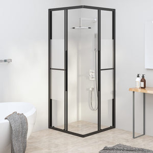 Cabina Doccia ESG Semi Smerigliato 80x70x180 cm Nera 151853