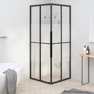 Cabina Doccia ESG Semi Smerigliato 80x70x180 cm Nera 151853