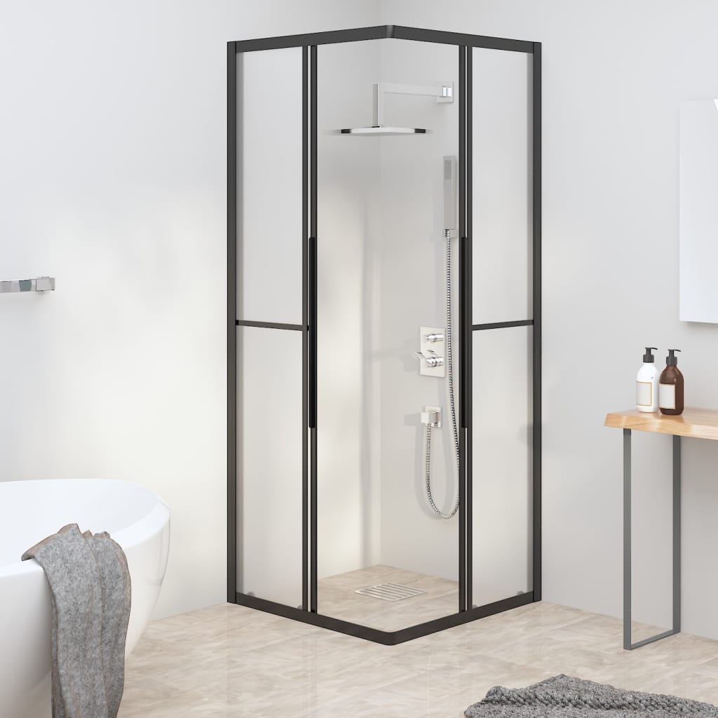 Cabina Doccia ESG Smerigliato 80x80x180 cm Nera 151857