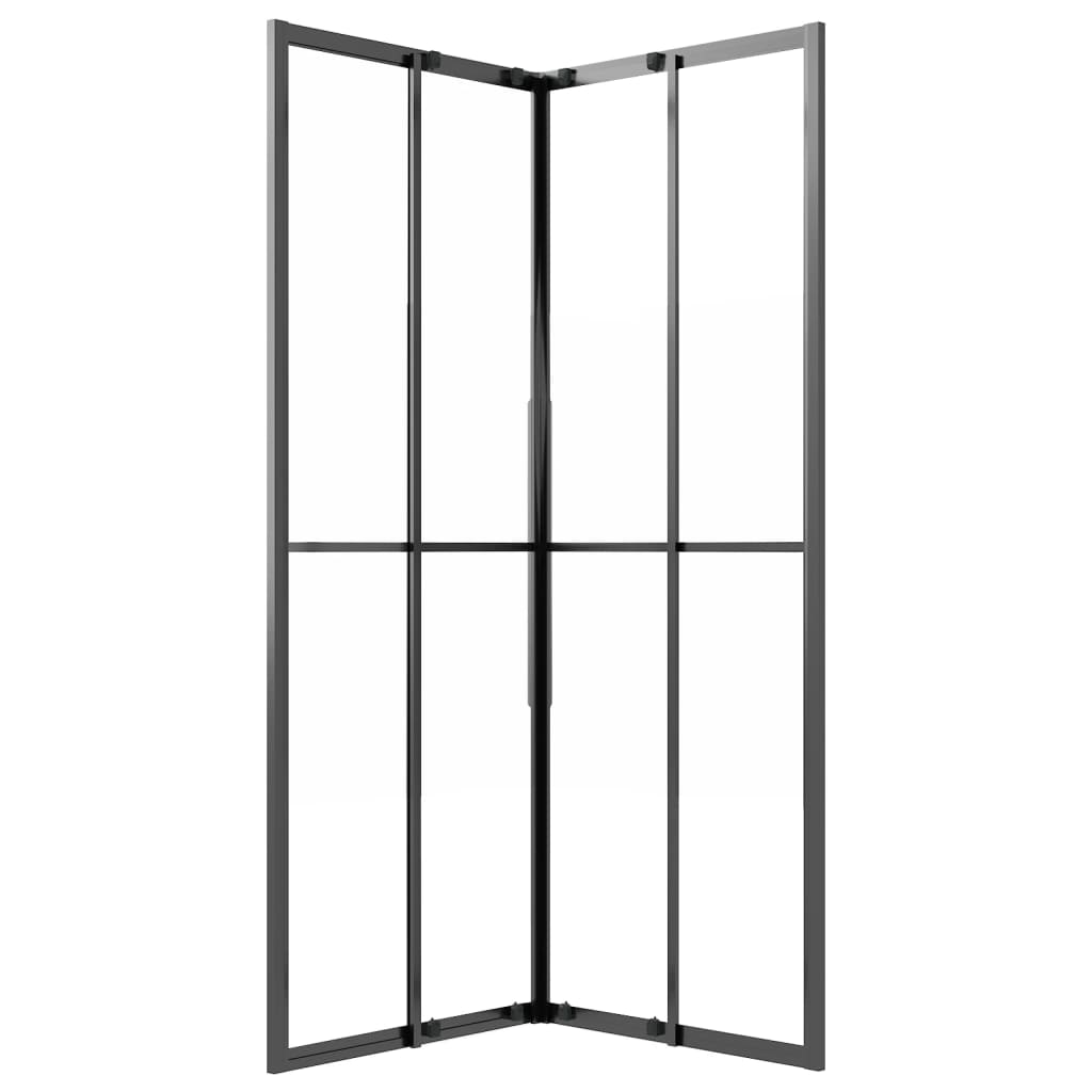 Cabina Doccia ESG Smerigliato 80x80x180 cm Nera 151857