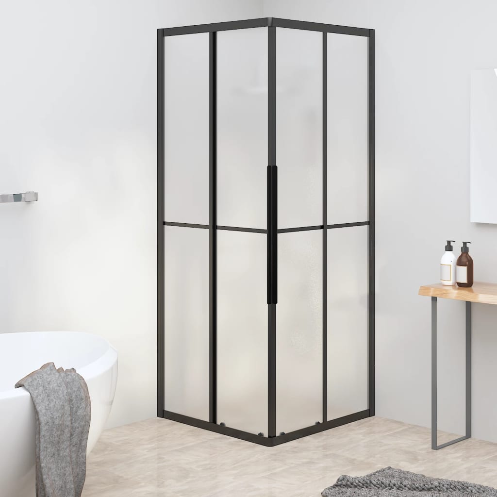 Cabina Doccia ESG Smerigliato 80x80x180 cm Nera 151857