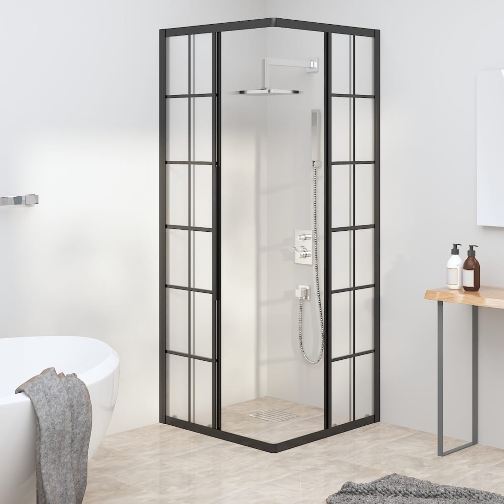 Cabina Doccia ESG Smerigliato 70x70x180 cm Nera 151859