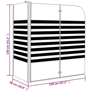 Box Doccia a Strisce 120x68x130 cm in Vetro Temperato cod mxl 51562