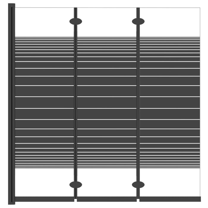 Box Doccia Pieghevole 3 Pannelli 130x130 cm in ESG Nero 151864