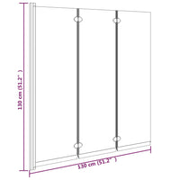 Box Doccia Pieghevole 3 Pannelli 130x130 cm in ESG Nero 151864