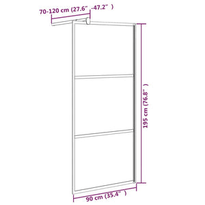 Parete Doccia Walk in 90x195 cm in Vetro Smerigliato ESG Nero 151877