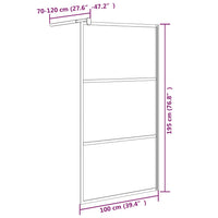 Parete Doccia Walk in 100x195 cm in Vetro Smerigliato ESG Nero 151878