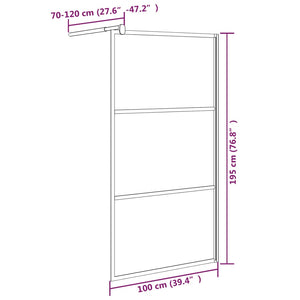 Parete Doccia Walk in 100x195 cm in Vetro Smerigliato ESG Nero 151878